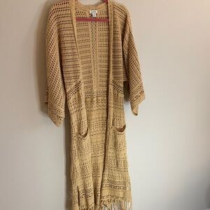 Sundance Tan Open-Knit Cardigan